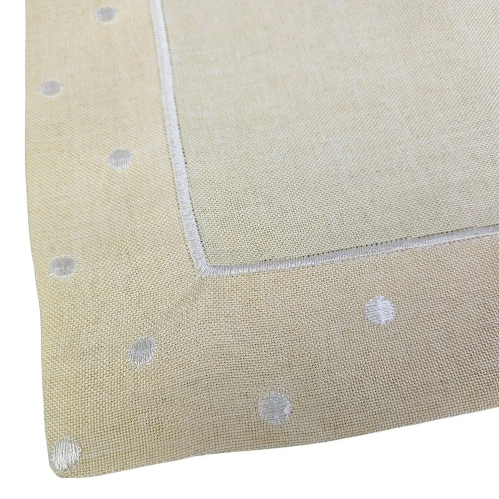 Yellow Set of 4 Placemats and 4 Napkins Polka Dot Border Table Home Decor New